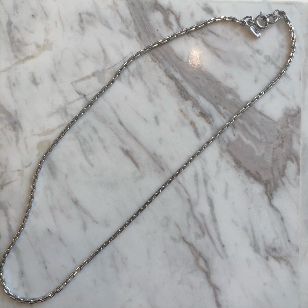 Silver Box Chain Choker Necklace